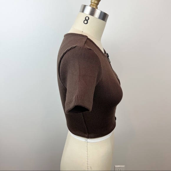 WHITE FOX Where Are You Now Crop Chocolate NWT - Picture 5 of 7